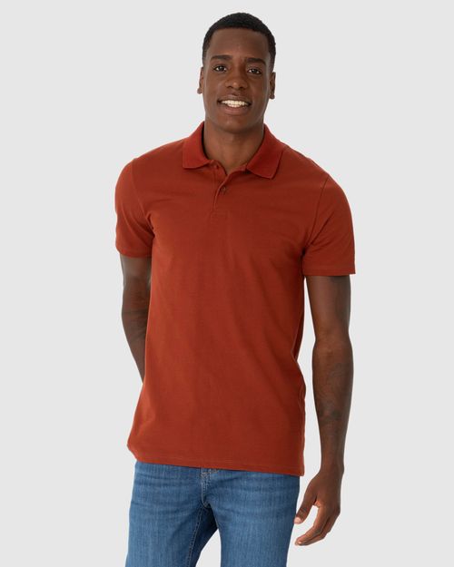 Camisa Polo Básica Masculina Gola Retilínea Em Piquet Stretch