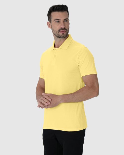 Camisa Polo Básica Masculina Peitilho Frontal Em Algodão