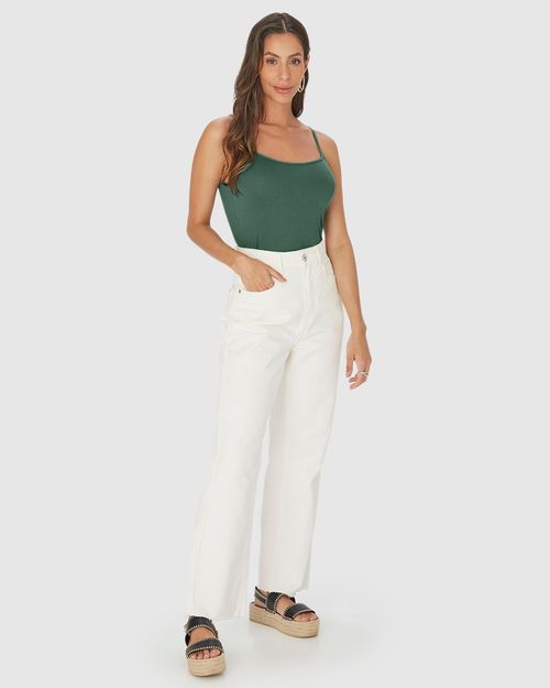 Regata Básica Feminina Decote Redondo Em Viscose Stretch