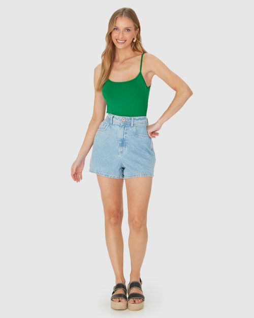 Regata Básica Feminina Decote Redondo Em Viscose Stretch