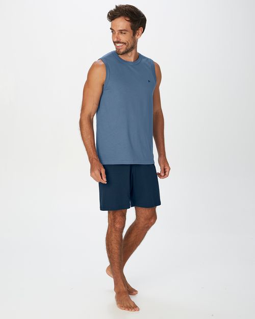 Pijama Masculino Regata Alça Larga Em Algodão