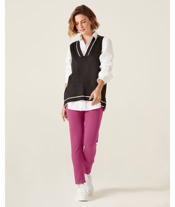 Calça Legging Básica Feminina Em Moletom Stretch Flanelado