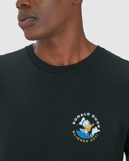 Camiseta Masculina Pato Donald Estampa Frente E Costas Em Algodão