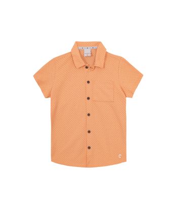 Camisa Menino Manga Curta Bolso Frontal Em Piquet Losango - Carinhoso
