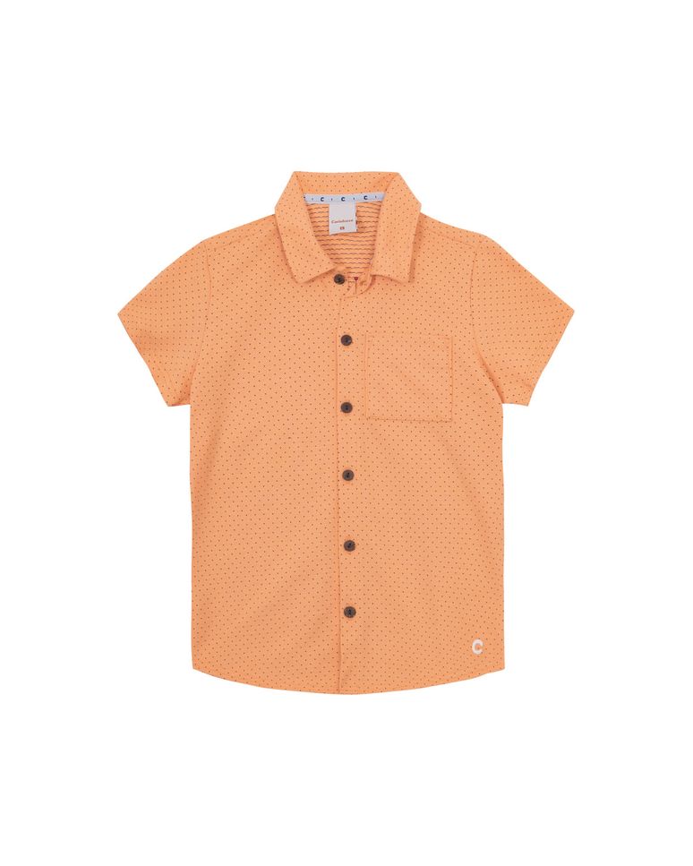 Camisa Menino Manga Curta Bolso Frontal Em Piquet Losango - Carinhoso