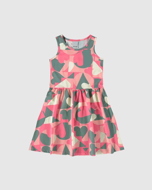 Vestido Infantil Estampado Em Algodão Malwee Kids