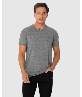 Camiseta Básica Masculina Decote Redondo Malha Rajada Anti Odor
