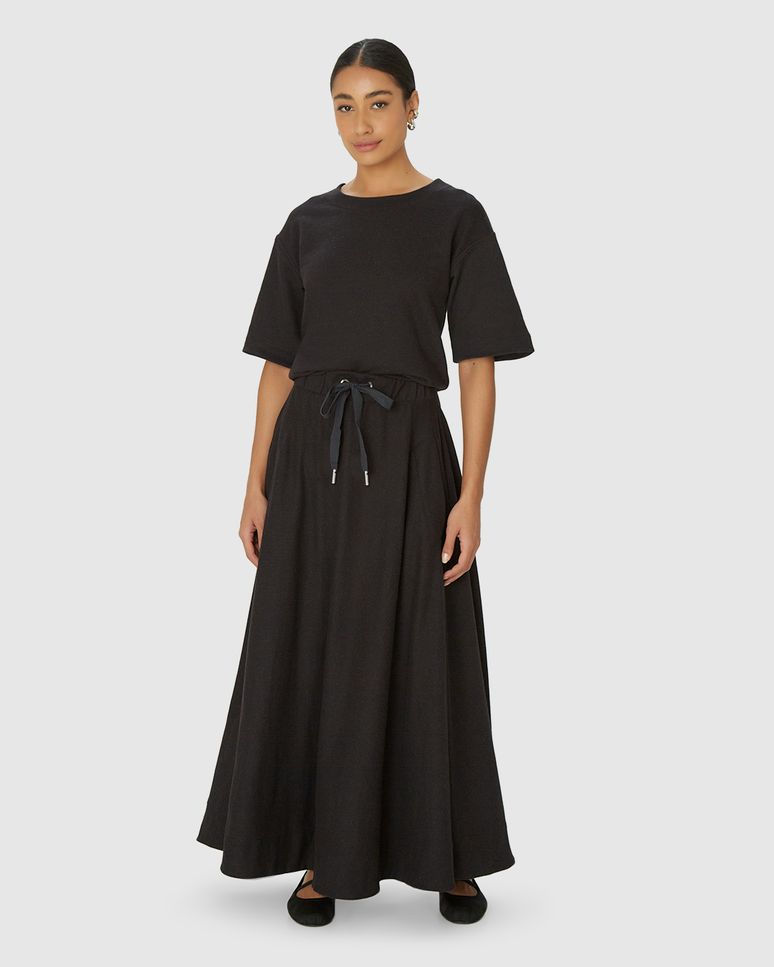 Saia Midi Feminina Evasê Bolso Lateral - Abrace O Futuro