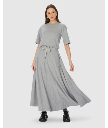 Saia Midi Feminina Evasê Bolso Lateral - Abrace O Futuro