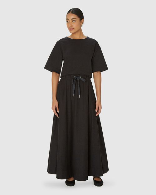 Saia Midi Feminina Evasê Bolso Lateral - Abrace O Futuro