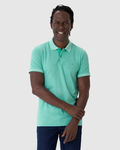 Camisa Polo Básica Masculina Slim Em Malha Rajada