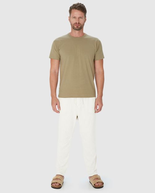 Calça Jogger Masculina Cadarço Frontal Em Sarja Linho