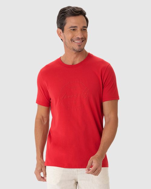 Camiseta Masculina Estampa Alto Relevo Em Algodão