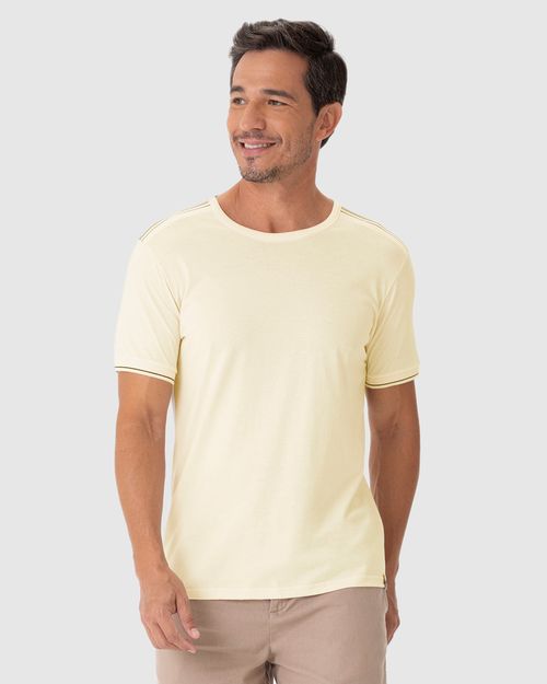 Camiseta Masculina Com Detalhe Retilínea Em Algodão