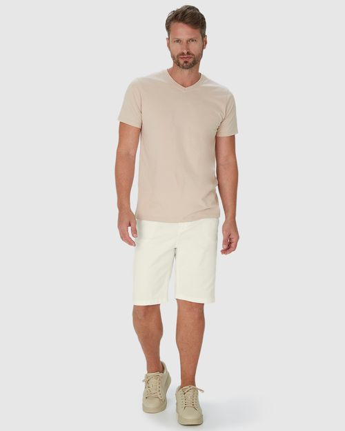 Bermuda Tradicional Masculina Em Sarja Com Elastano