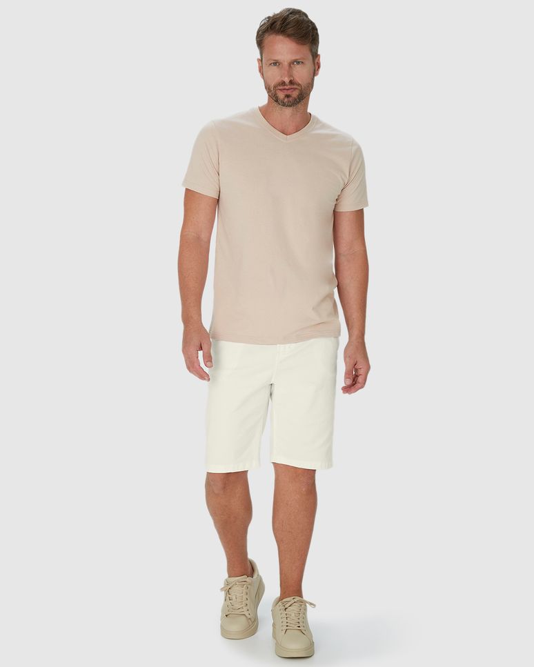 Bermuda Tradicional Masculina Em Sarja Com Elastano