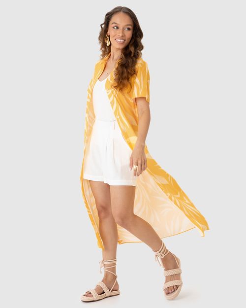 Vestido Chemise Feminino Estampado Em Viscose
