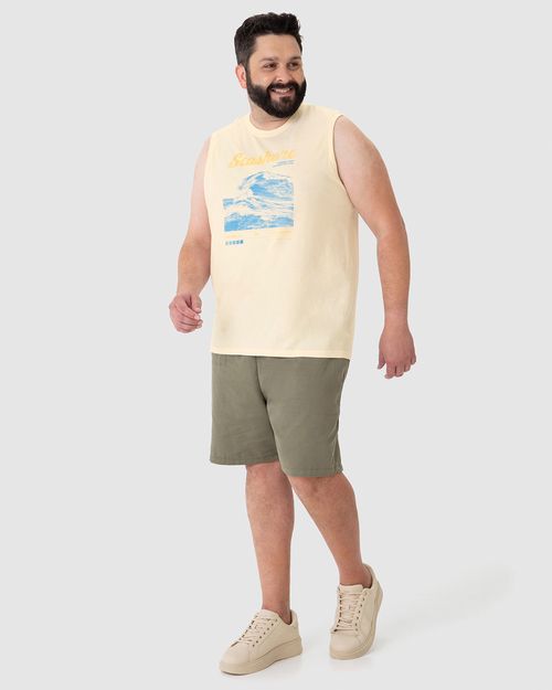 Regata Masculina Plus Size Seashore Em Algodão
