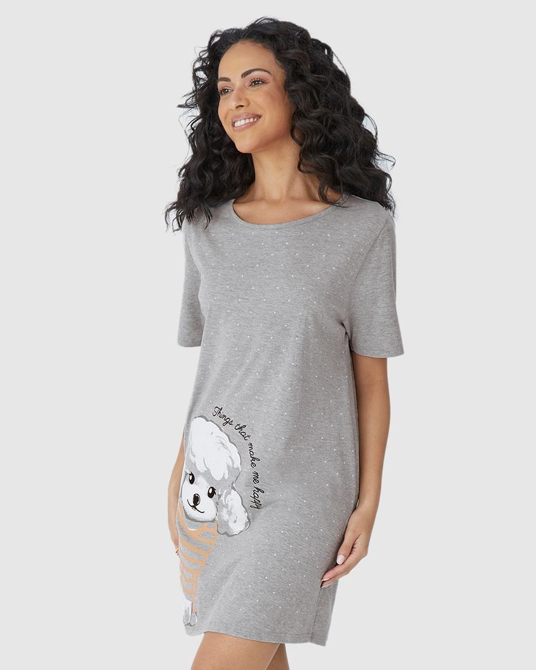 Camisola Feminina Manga Curta Things That Make Me Happy Em Algodão