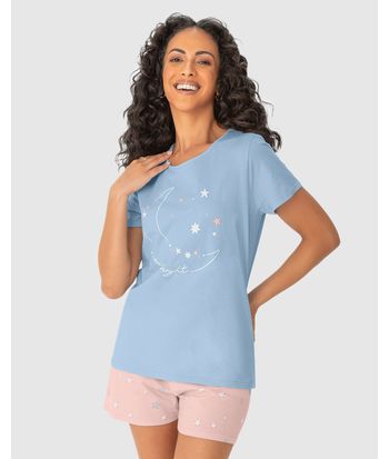 Pijama Feminino Blusa Sweet Night Em Algodão