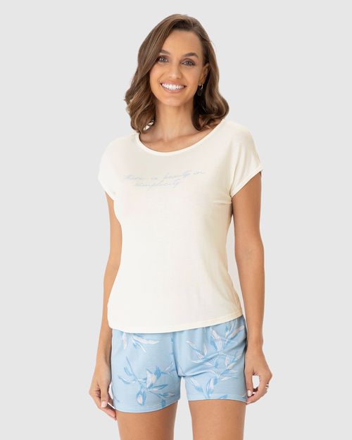 Pijama Feminino There Is Beauty In Simplicity Em Viscose Stretch