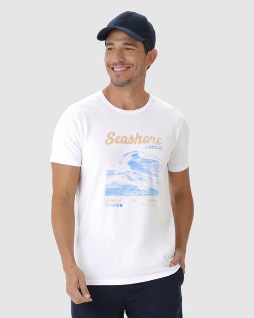Camiseta Masculina Seashore Em Algodão