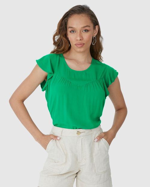 Blusa Feminina Evasê Decote Vazado Costas Em Viscose