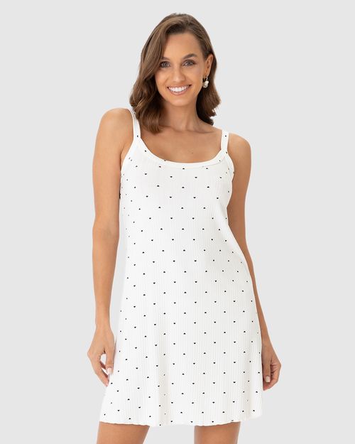Camisola Feminina Alça Fina Estampada Em Malha Viscose Canelada