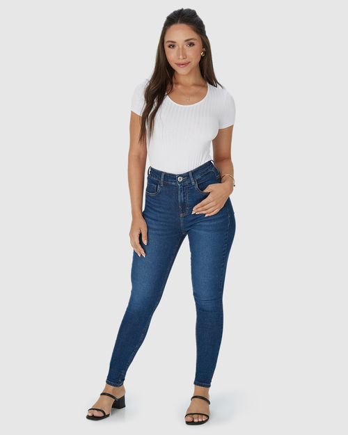 Calça Skinny Feminina Elástico Interno Em Flex Jeans