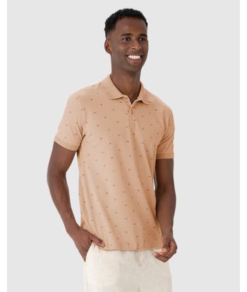 Camisa Polo Masculina Com Estampa Em Piquet Stretch