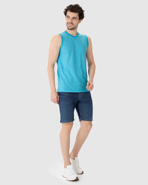 Regata Básica Masculina Decote Redondo Em Malha Fio A Fio