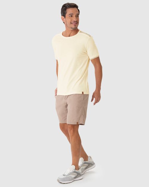 Camiseta Masculina Com Detalhe Retilínea Em Algodão