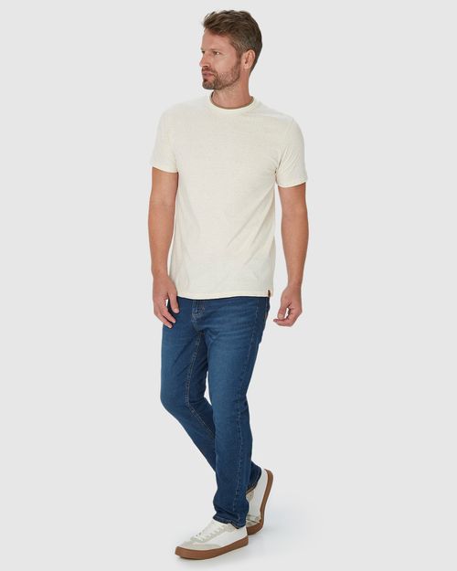 Calça Slim Masculina Cintura Média Em Flex Jeans
