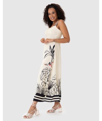 Vestido Longo Feminino Estampa Digital Em Viscose