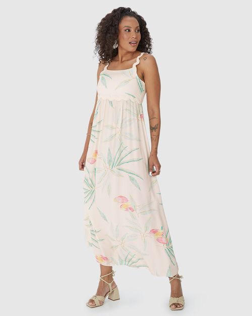 Vestido Longo Feminino Alça Sianinha Em Viscose