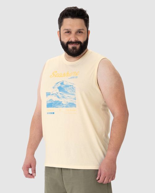 Regata Masculina Plus Size Seashore Em Algodão