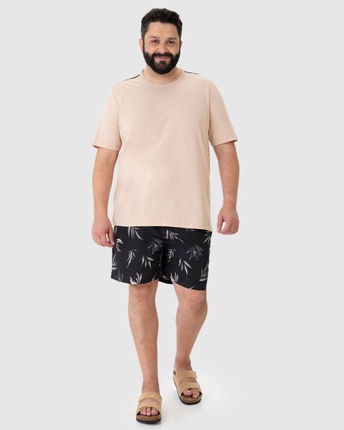 Shorts Masculino Plus Size Cós Com Cadarço Funcional Em Tafetá