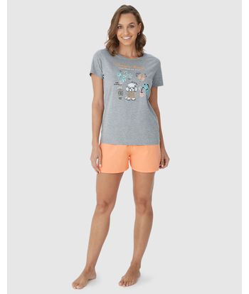 Pijama Feminino Blusa Estampa Simple Things Em Algodão