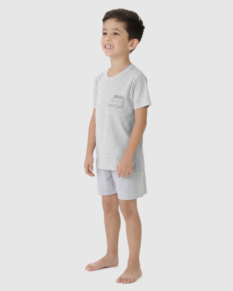 Pijama Infantil Menino União Abraço Energia Em Algodão Malwee Kids