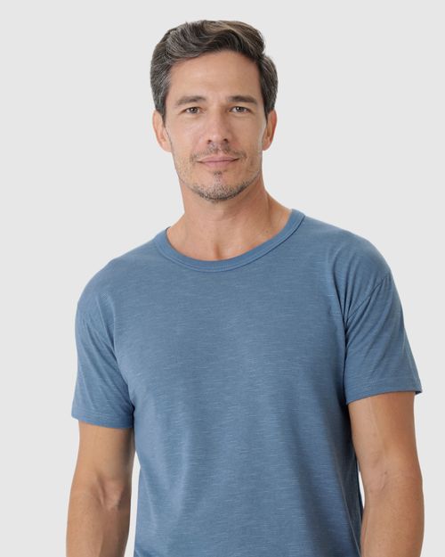 Pijama Masculino Camiseta Em Malha Listrada Eco