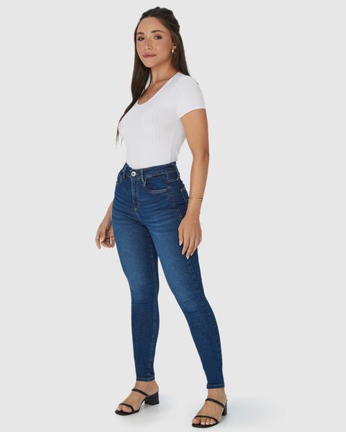 Calça Skinny Feminina Elástico Interno Em Flex Jeans