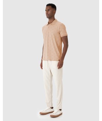Camisa Polo Masculina Com Estampa Em Piquet Stretch