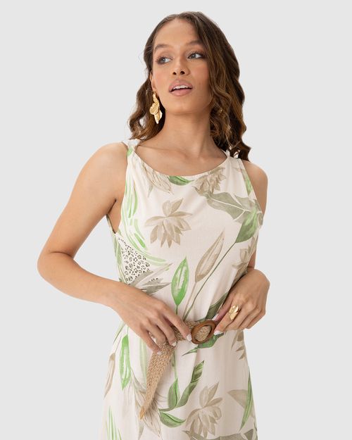 Vestido Reto Feminino Torção No Ombro Em Viscolinho
