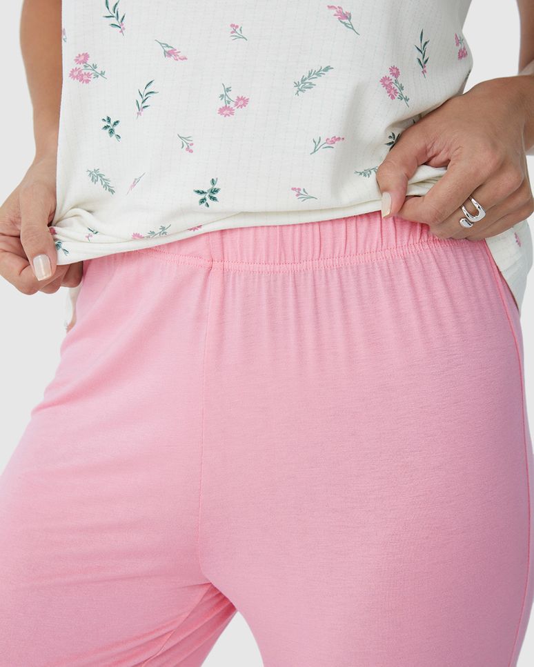 Calça Feminina De Pijama Em Malha Viscose Stretch