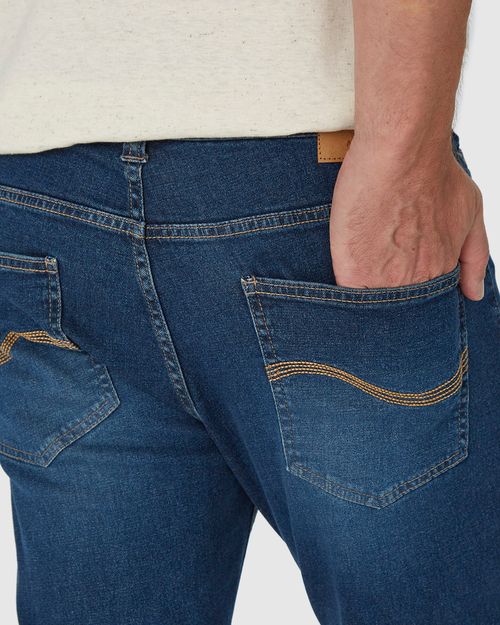 Calça Slim Masculina Cintura Média Em Flex Jeans