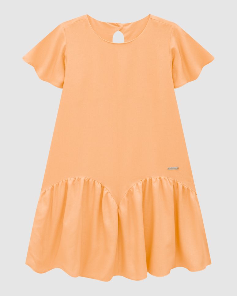Vestido Menina Amplo Manga Godê Em Viscose Lurex - Carinhoso
