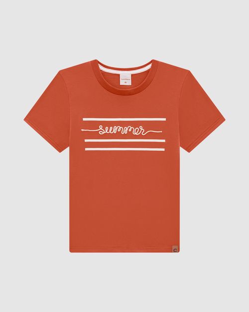 Camiseta Menino Bordado Summer Em Algodão - Carinhoso