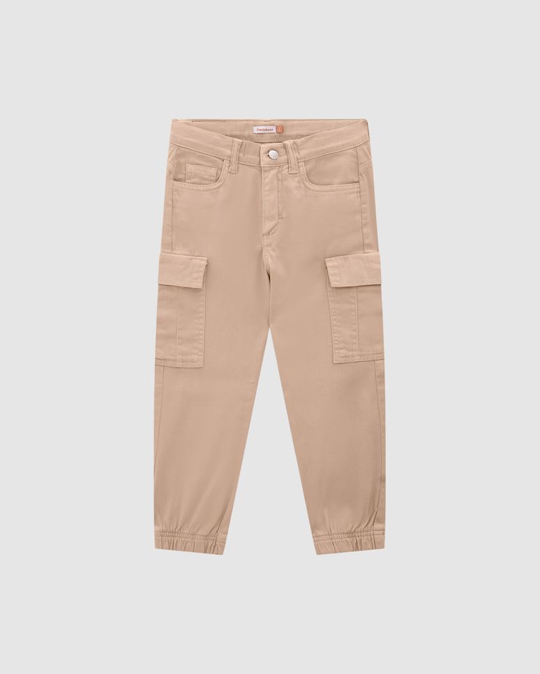 Calça Menino Jogger Cargo Em Sarja - Carinhoso