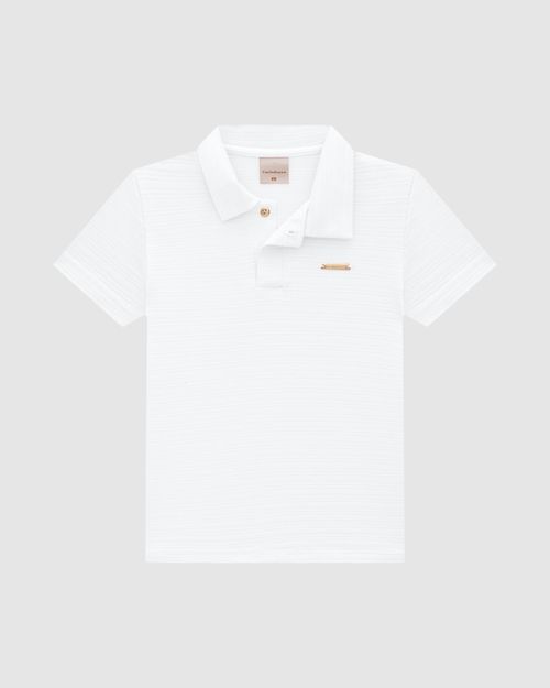 Blusa Menina Polo Em Malha Texturizada - Carinhoso
