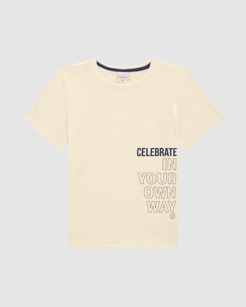 Camiseta Menino Celebrate In Your Own Way Em Malha Linho - Carinhoso